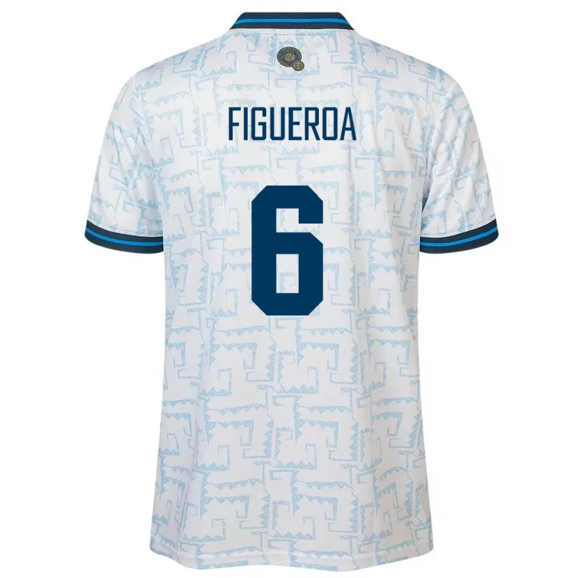 Danxen Homem Camisola El Salvador Elder Figueroa #6 Branco Alternativa 24-26 Camisa