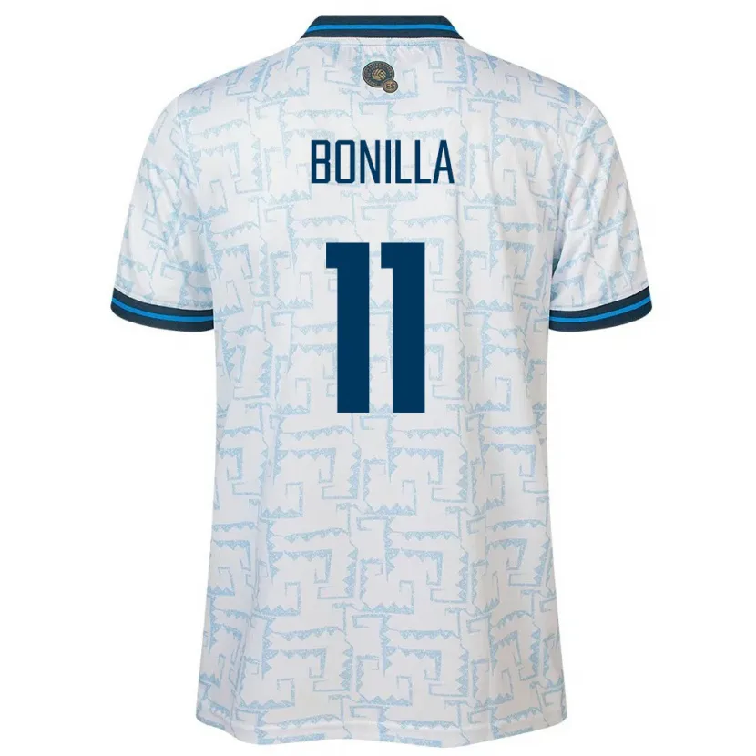 Danxen Homem Camisola El Salvador Jarell Bonilla #11 Branco Alternativa 24-26 Camisa