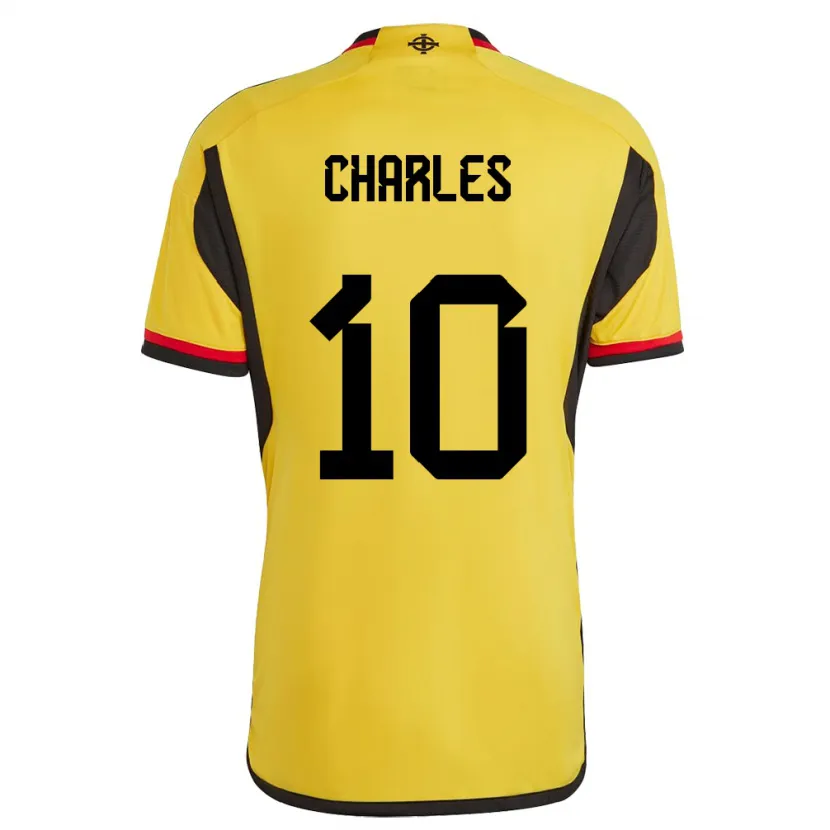 Danxen Homem Camisola Irlanda Do Norte Dion Charles #10 Branco Alternativa 24-26 Camisa