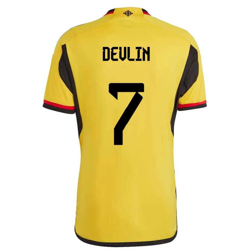 Danxen Homem Camisola Irlanda Do Norte Terry Devlin #7 Branco Alternativa 24-26 Camisa