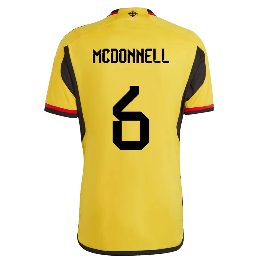 Danxen Homem Camisola Irlanda Do Norte Jamie Mcdonnell #6 Branco Alternativa 24-26 Camisa