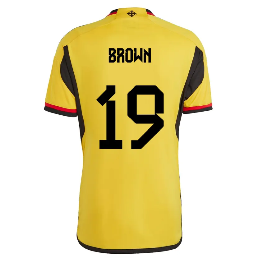 Danxen Homem Camisola Irlanda Do Norte Sean Brown #19 Branco Alternativa 24-26 Camisa