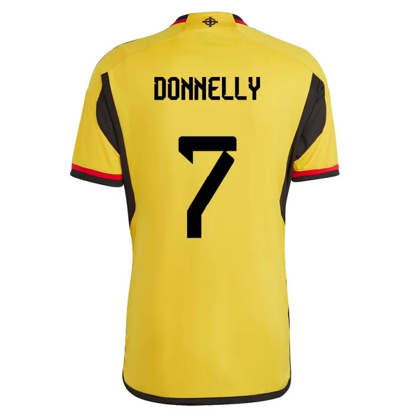 Danxen Homem Camisola Irlanda Do Norte Caolan Donnelly #7 Branco Alternativa 24-26 Camisa