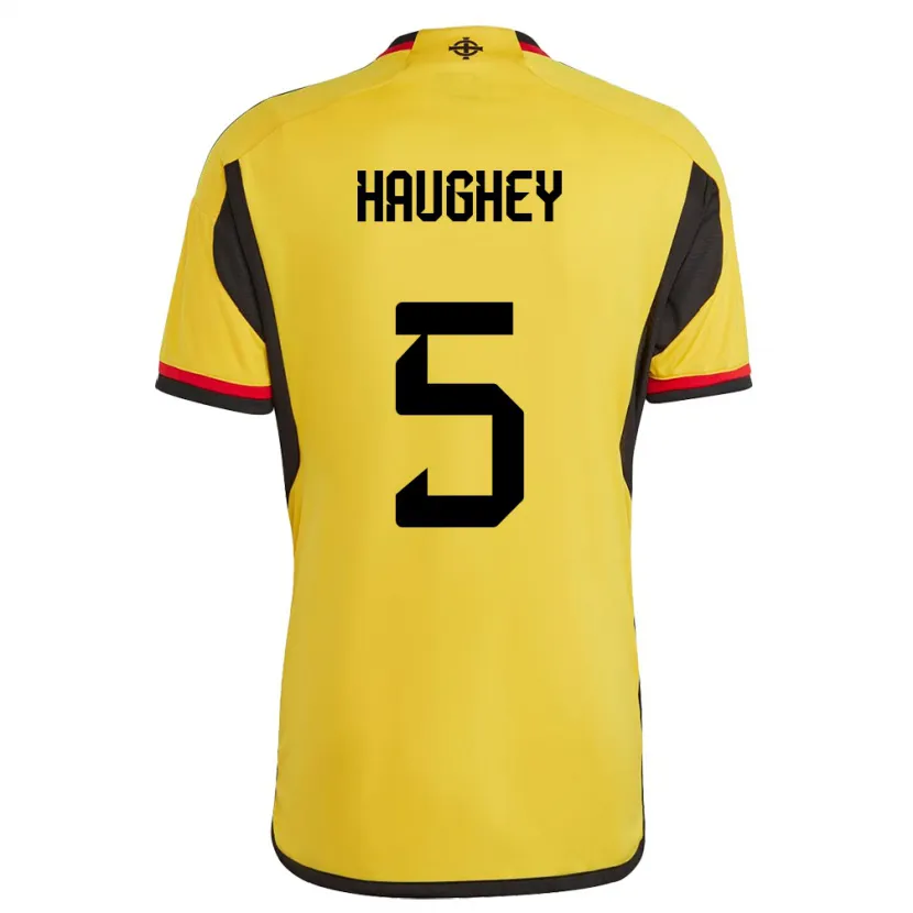 Danxen Homem Camisola Irlanda Do Norte Conor Haughey #5 Branco Alternativa 24-26 Camisa