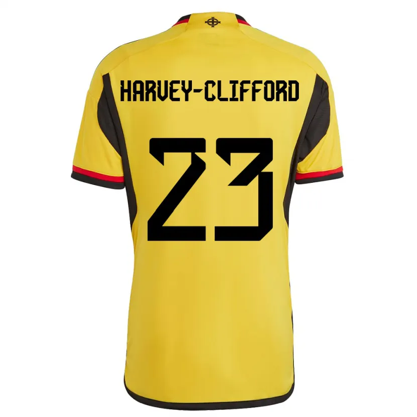 Danxen Homem Camisola Irlanda Do Norte Maddy Harvey-Clifford #23 Branco Alternativa 24-26 Camisa