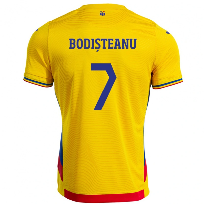 Danxen Mulher Camisola Romênia Ștefan Bodișteanu #7 Amarelo Principal 24-26 Camisa
