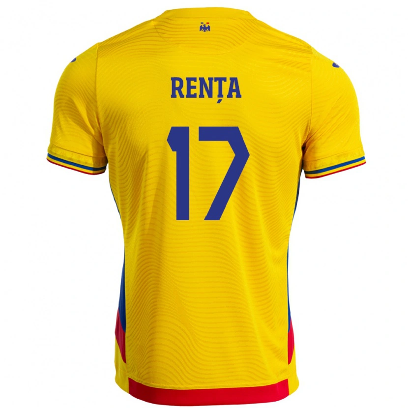Danxen Mulher Camisola Romênia Denis Rența #17 Amarelo Principal 24-26 Camisa