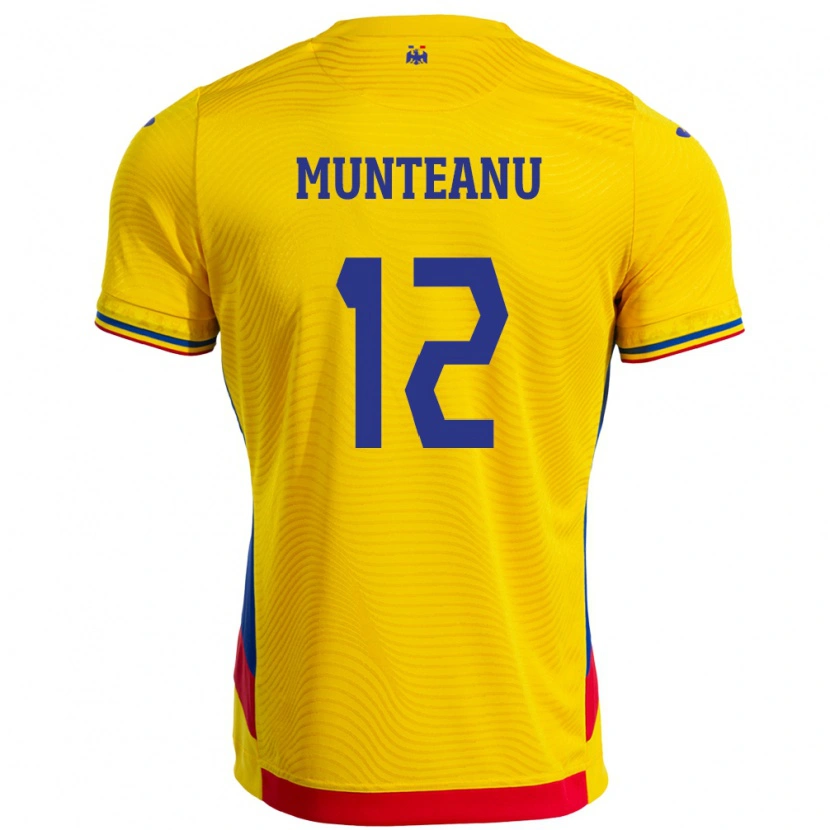Danxen Mulher Camisola Romênia Rafael Munteanu #12 Amarelo Principal 24-26 Camisa