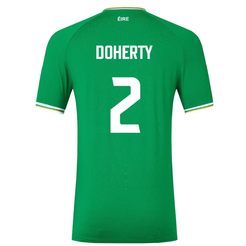 Danxen Mulher Camisola Irlanda Matt Doherty #2 Verde Principal 24-26 Camisa