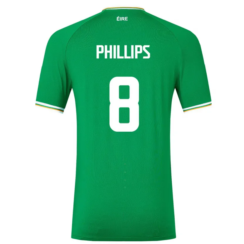 Danxen Mulher Camisola Irlanda Killian Phillips #8 Verde Principal 24-26 Camisa