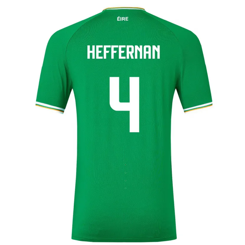 Danxen Mulher Camisola Irlanda Cathal Heffernan #4 Verde Principal 24-26 Camisa