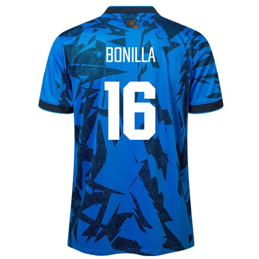 Danxen Mulher Camisola El Salvador Elmer Bonilla #16 Azul Principal 24-26 Camisa