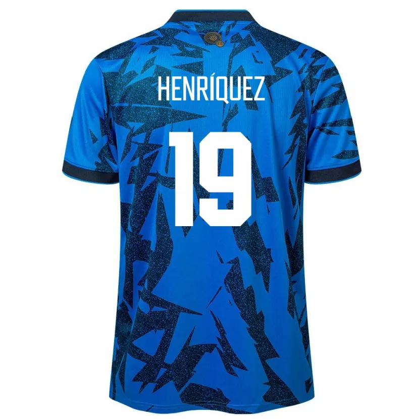 Danxen Mulher Camisola El Salvador Alejandro Henríquez #19 Azul Principal 24-26 Camisa
