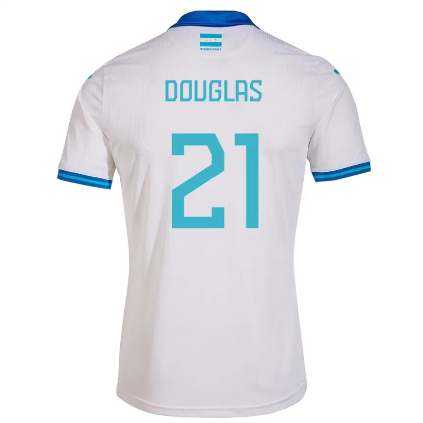Danxen Mulher Camisola Honduras Douglas Martínez #21 Branco Principal 24-26 Camisa