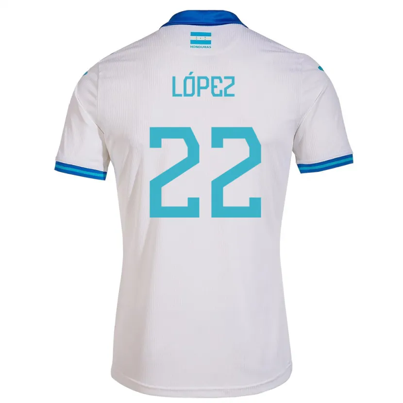 Danxen Mulher Camisola Honduras Luis López #22 Branco Principal 24-26 Camisa