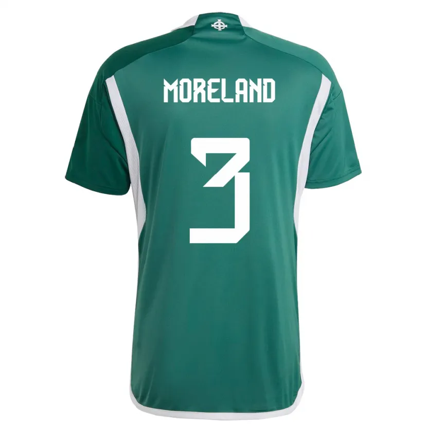 Danxen Mulher Camisola Irlanda Do Norte Calum Moreland #3 Verde Principal 24-26 Camisa