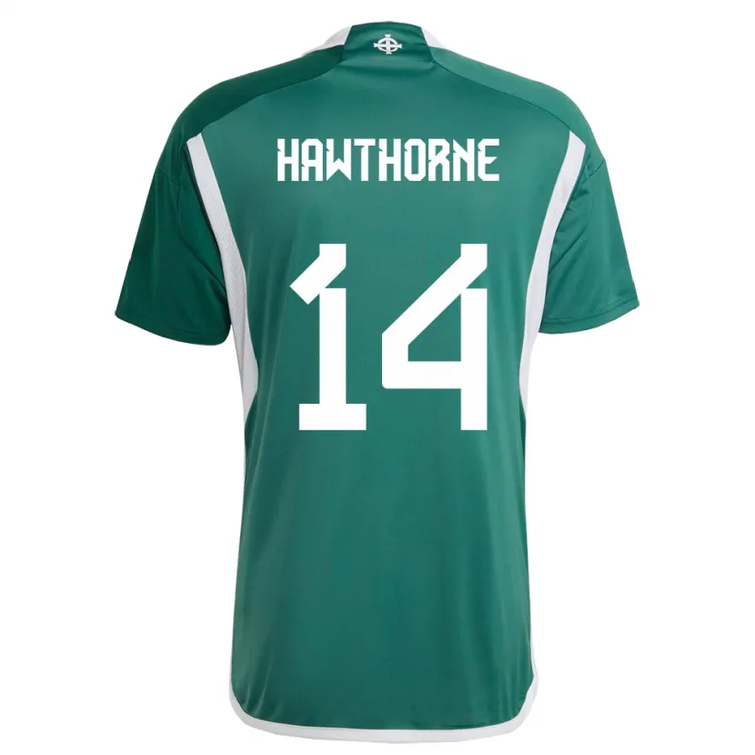 Danxen Mulher Camisola Irlanda Do Norte Keevan Hawthorne #14 Verde Principal 24-26 Camisa