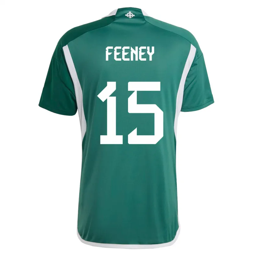 Danxen Mulher Camisola Irlanda Do Norte George Feeney #15 Verde Principal 24-26 Camisa