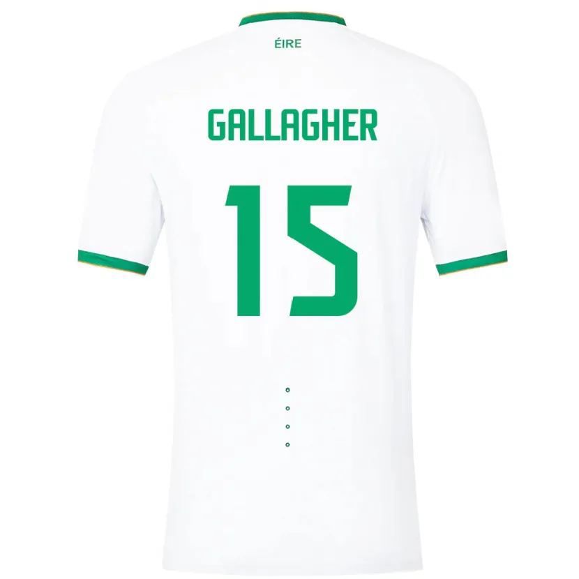 Danxen Mulher Camisola Irlanda Oisín Gallagher #15 Branco Alternativa 24-26 Camisa