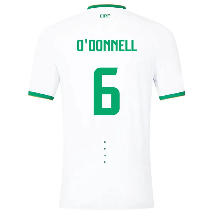 Danxen Mulher Camisola Irlanda Luke O'donnell #6 Branco Alternativa 24-26 Camisa