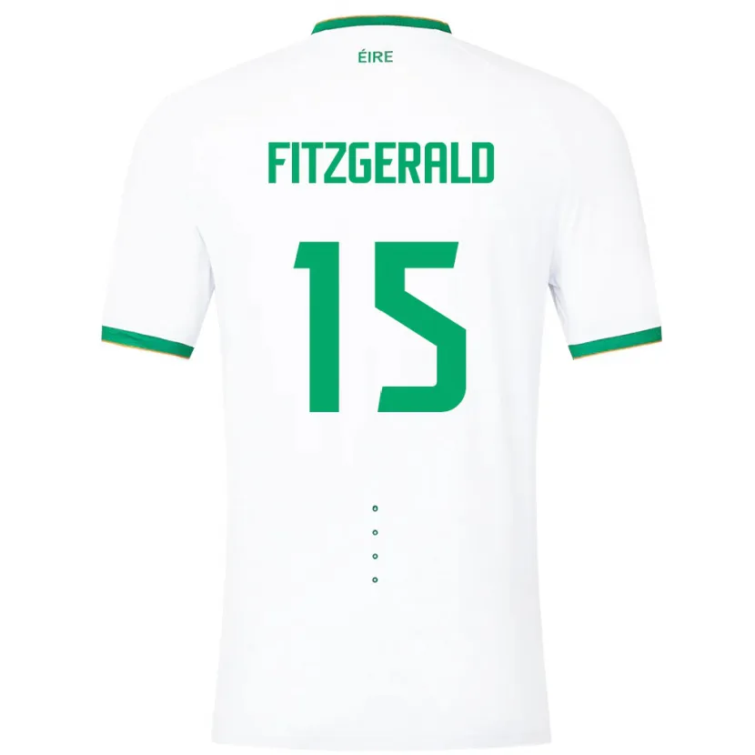 Danxen Mulher Camisola Irlanda Kyle Fitzgerald #15 Branco Alternativa 24-26 Camisa