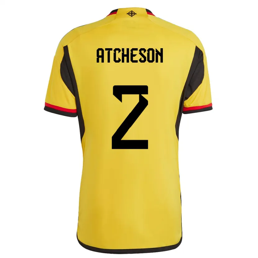 Danxen Mulher Camisola Irlanda Do Norte Tom Atcheson #2 Branco Alternativa 24-26 Camisa