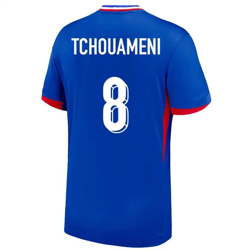 Danxen Criança Camisola França Aurelien Tchouameni #8 Azul Principal 24-26 Camisa
