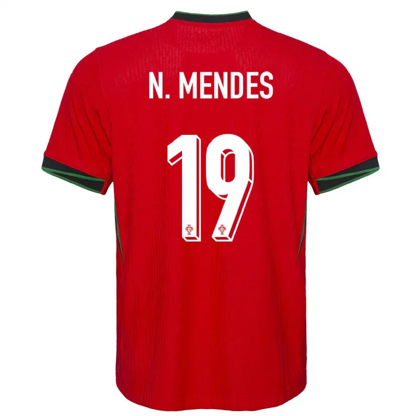 Danxen Criança Camisola Portugal Nuno Mendes #19 Vermelho Principal 24-26 Camisa