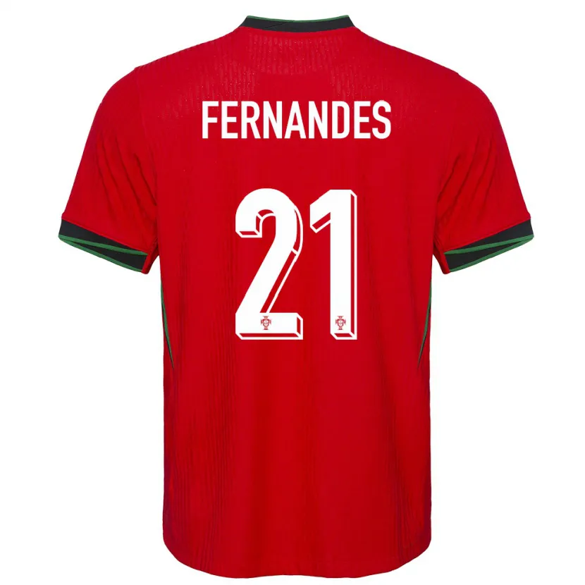 Danxen Criança Camisola Portugal Mateus Fernandes #21 Vermelho Principal 24-26 Camisa