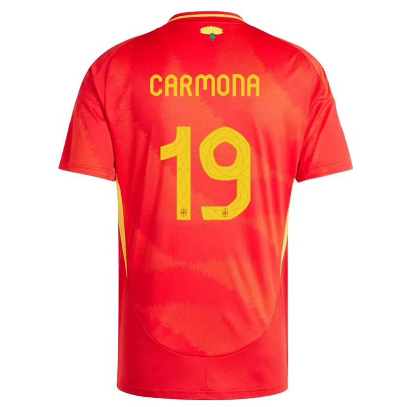 Danxen Criança Camisola Espanha Olga Carmona #19 Vermelho Principal 24-26 Camisa