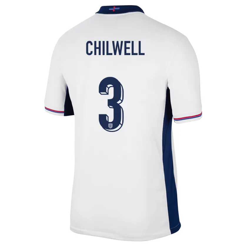 Danxen Criança Camisola Inglaterra Ben Chilwell #3 Branco Principal 24-26 Camisa