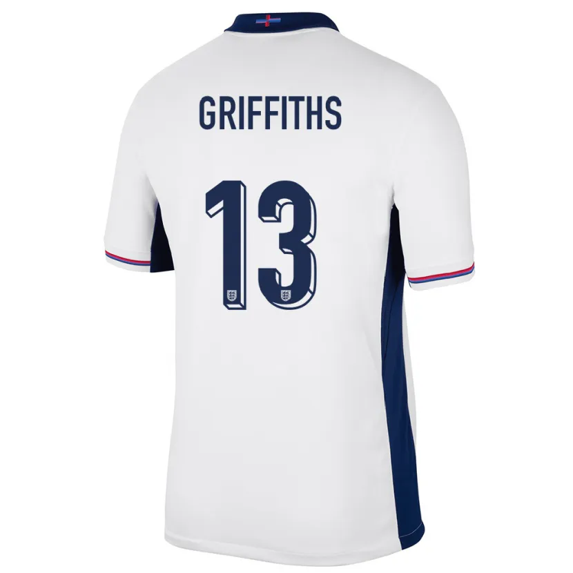 Danxen Criança Camisola Inglaterra Josh Griffiths #13 Branco Principal 24-26 Camisa