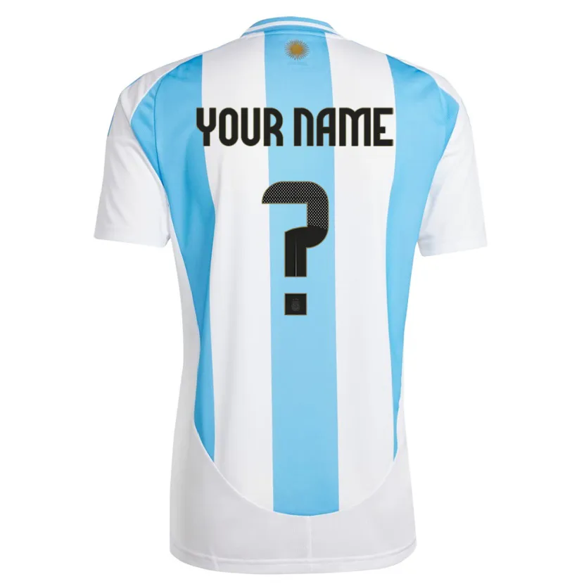 Danxen Criança Camisola Argentina Seu Nome #0 Branco Azul Principal 24-26 Camisa