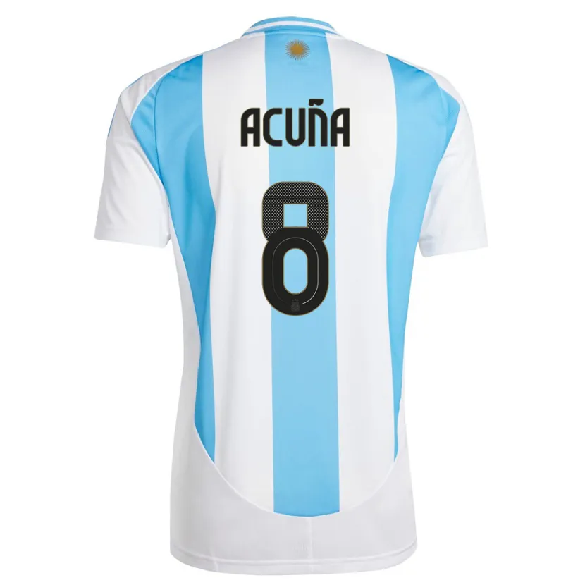 Danxen Criança Camisola Argentina Marcos Acuna #8 Branco Azul Principal 24-26 Camisa