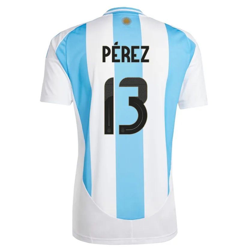 Danxen Criança Camisola Argentina Nehuen Perez #13 Branco Azul Principal 24-26 Camisa