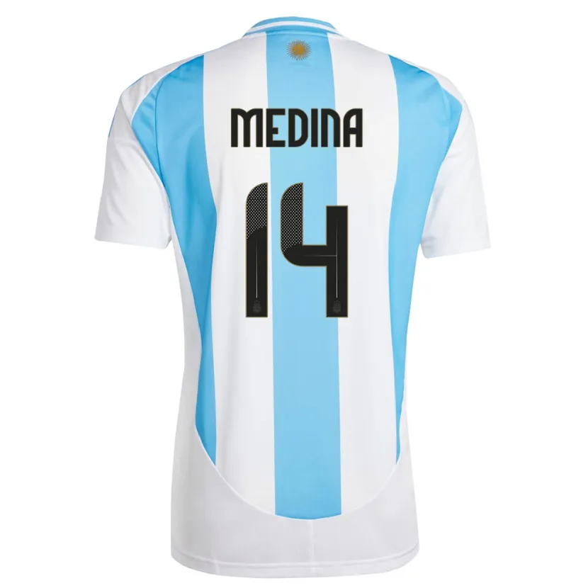 Danxen Criança Camisola Argentina Facundo Medina #14 Branco Azul Principal 24-26 Camisa
