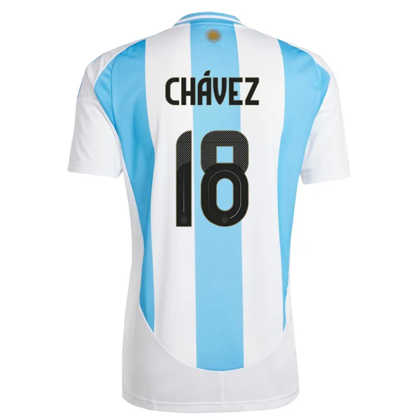 Danxen Criança Camisola Argentina Gabriela Chavez #18 Branco Azul Principal 24-26 Camisa