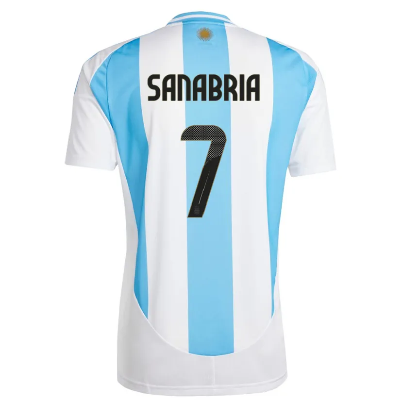 Danxen Criança Camisola Argentina Mateo Sanabria #7 Branco Azul Principal 24-26 Camisa