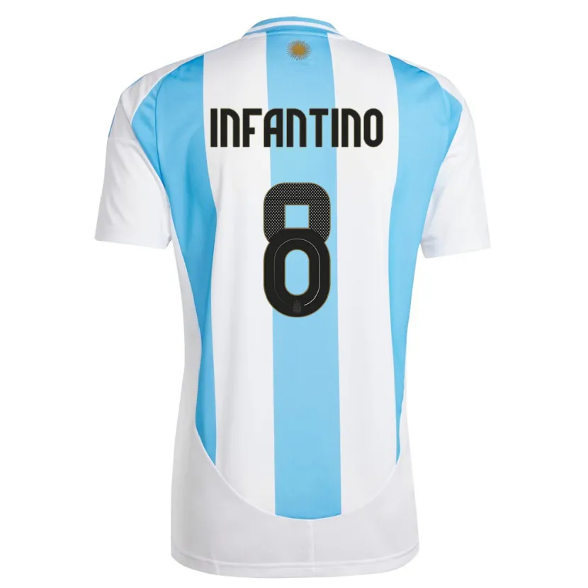 Danxen Criança Camisola Argentina Gino Infantino #8 Branco Azul Principal 24-26 Camisa