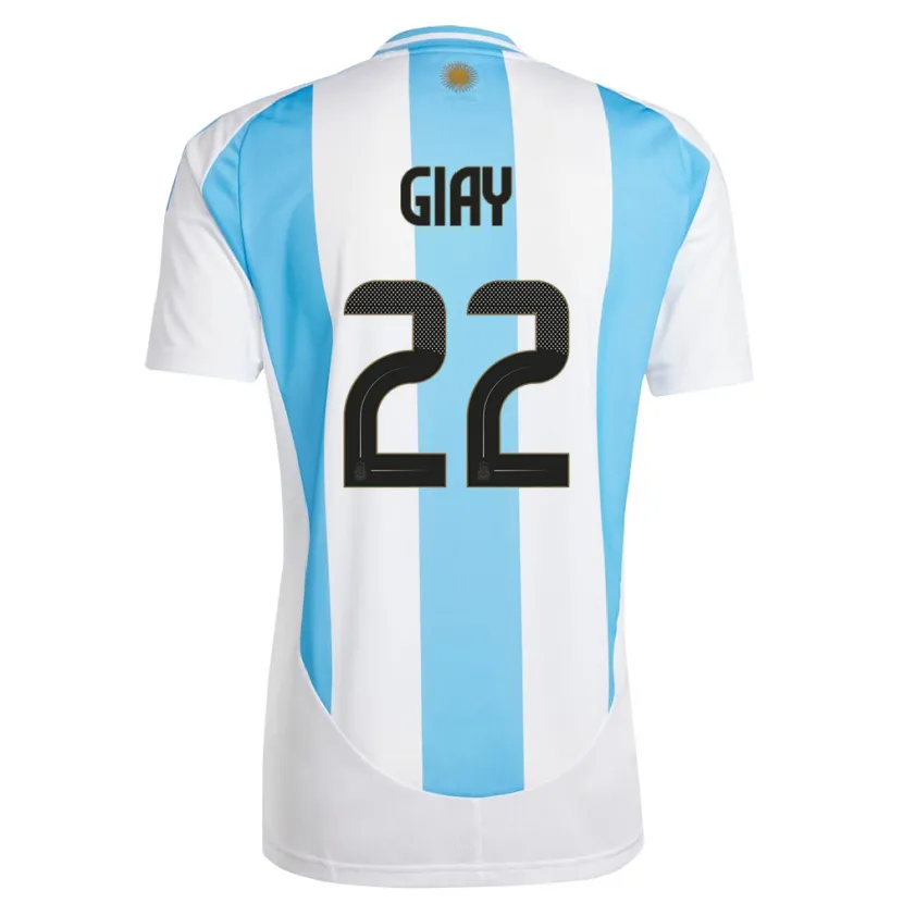 Danxen Criança Camisola Argentina Agustin Giay #22 Branco Azul Principal 24-26 Camisa