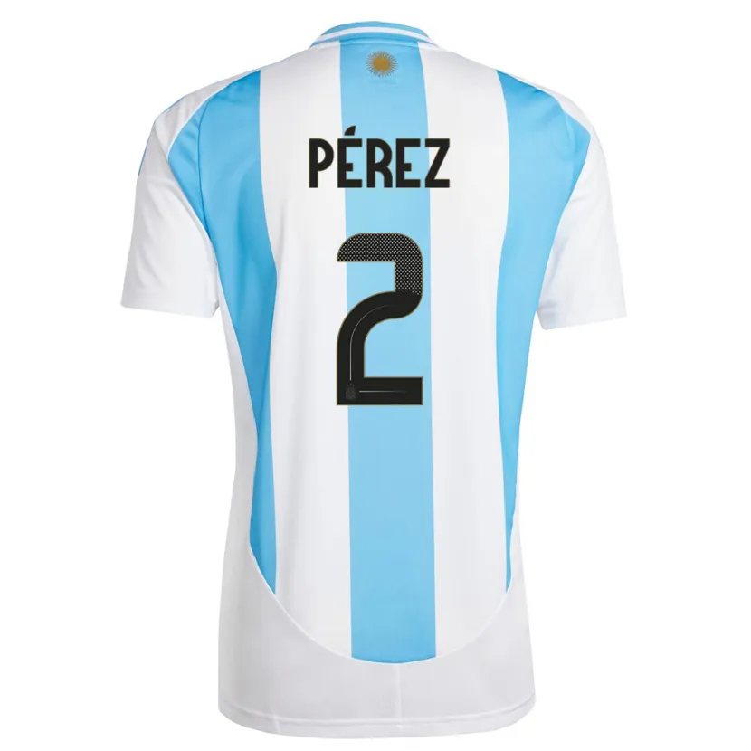 Danxen Criança Camisola Argentina Nehuen Perez #2 Branco Azul Principal 24-26 Camisa