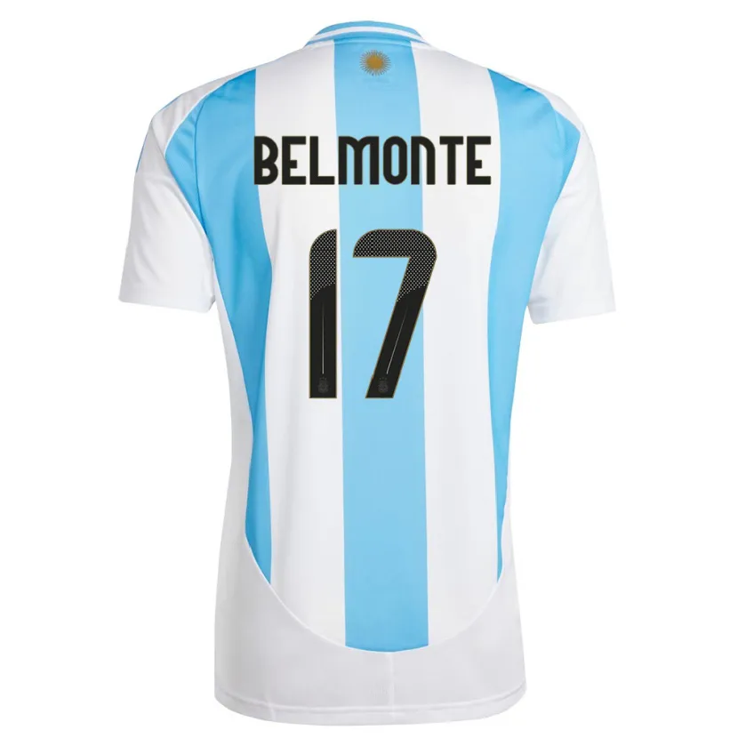 Danxen Criança Camisola Argentina Tomas Belmonte #17 Branco Azul Principal 24-26 Camisa