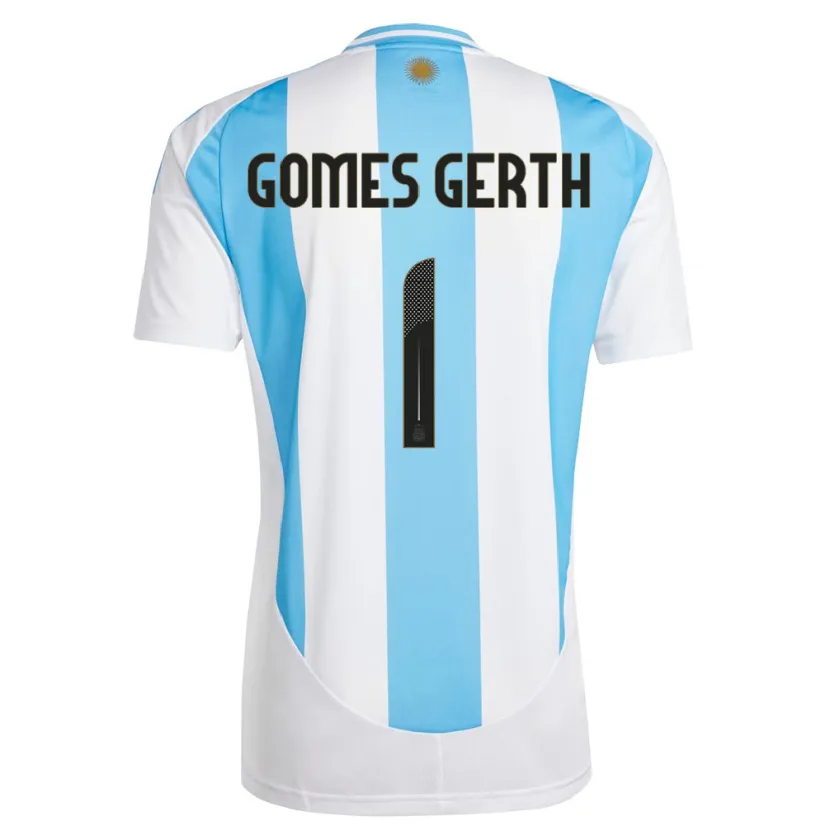 Danxen Criança Camisola Argentina Federico Gomes Gerth #1 Branco Azul Principal 24-26 Camisa