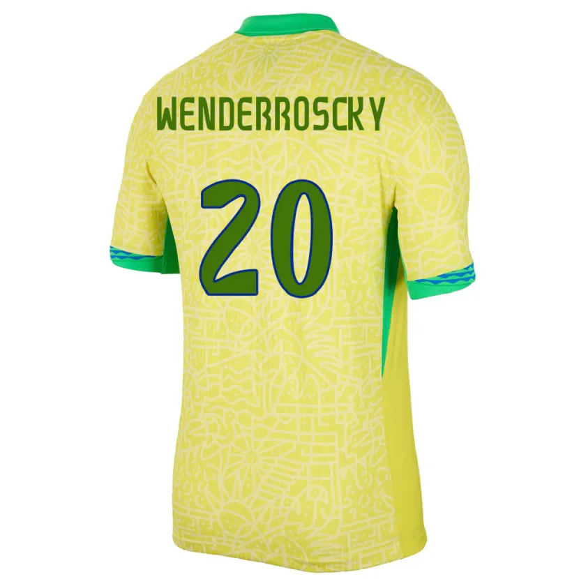 Danxen Criança Camisola Brasil Arthur Wenderroscky #20 Amarelo Principal 24-26 Camisa