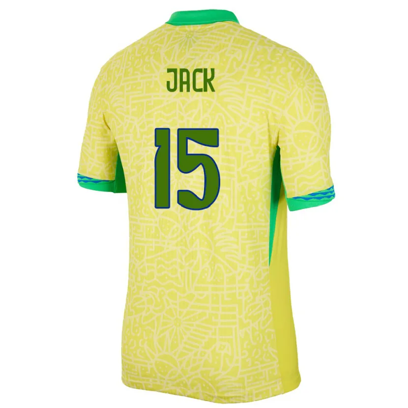 Danxen Criança Camisola Brasil Fellipe Jack #15 Amarelo Principal 24-26 Camisa