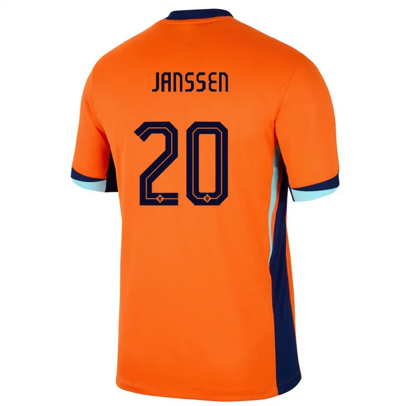 Danxen Criança Camisola Países Baixos Dominique Janssen #20 Laranja Principal 24-26 Camisa