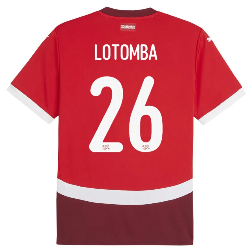 Danxen Criança Camisola Suiça Jordan Lotomba #26 Vermelho Principal 24-26 Camisa