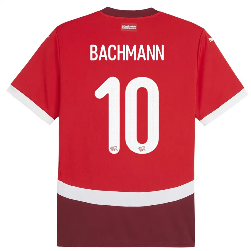 Danxen Criança Camisola Suiça Ramona Bachmann #10 Vermelho Principal 24-26 Camisa