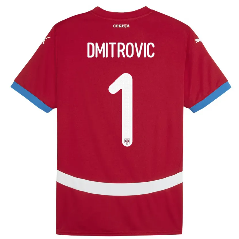 Danxen Criança Camisola Sérvia Marko Dmitrovic #1 Vermelho Principal 24-26 Camisa
