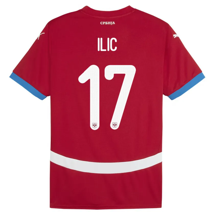 Danxen Criança Camisola Sérvia Ivan Ilic #17 Vermelho Principal 24-26 Camisa
